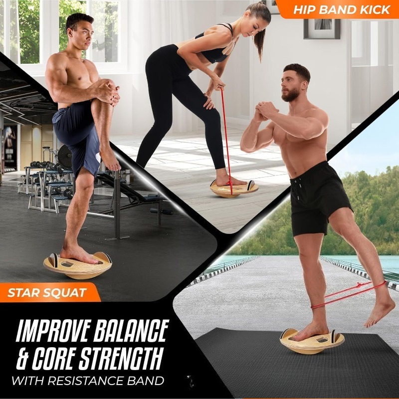 لوح توازن خشبي للياقة البدنية  - مراجعة Yoga Fitness Training وسعره